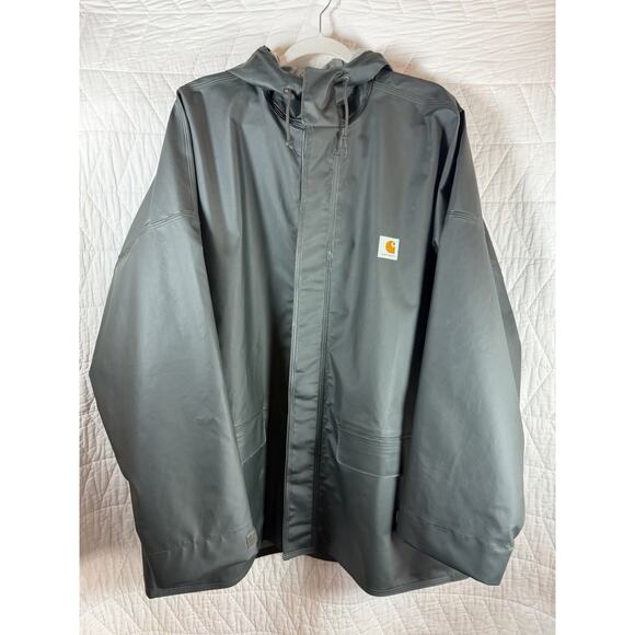 Carhartt Other - Carhartt Rain Jacket Mens size XL gray Mayne Coat Hooded PVC Waterproof
